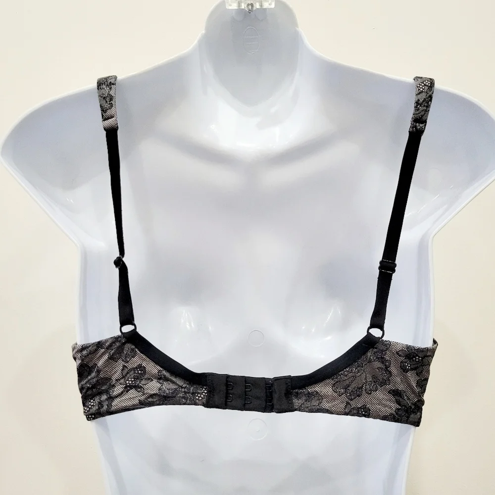 Victoria's Secret Lined Perfect Coverage Grey Silver Beads Wire Bra Size: 34C - Picture 4 of 9